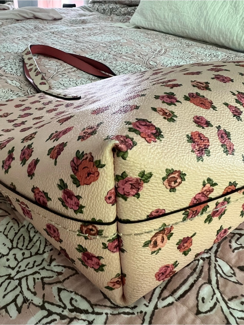 Coach Pink Floral Print Tote - Picture 3 of 5